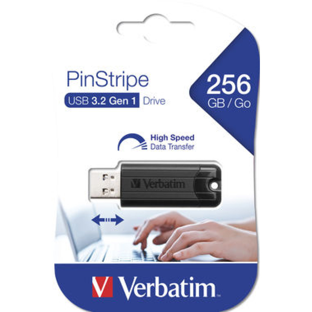 Verbatim USB 3.0 Drive  PinStripe 256 GB Սև